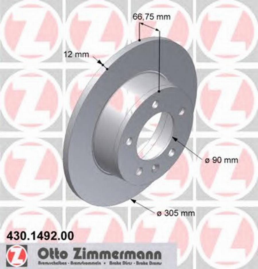 Zimmermann 430 1492 00 - Bremžu diski www.autospares.lv