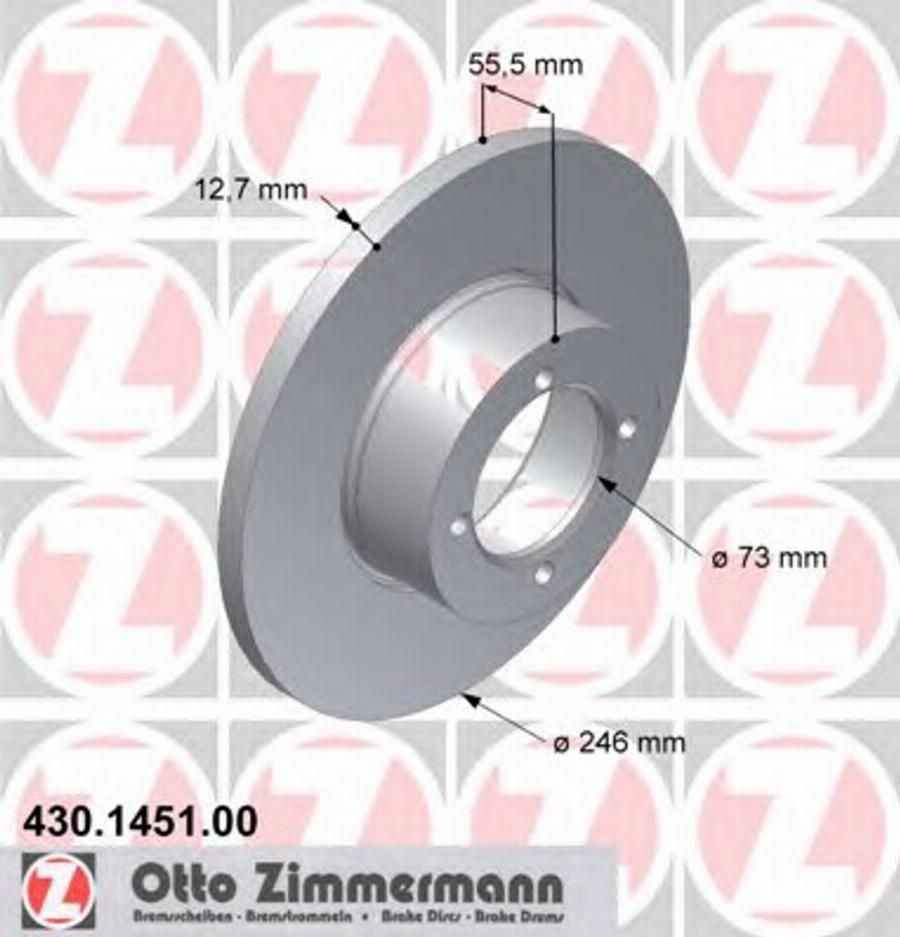 Zimmermann 430 1451 00 - Bremžu diski www.autospares.lv