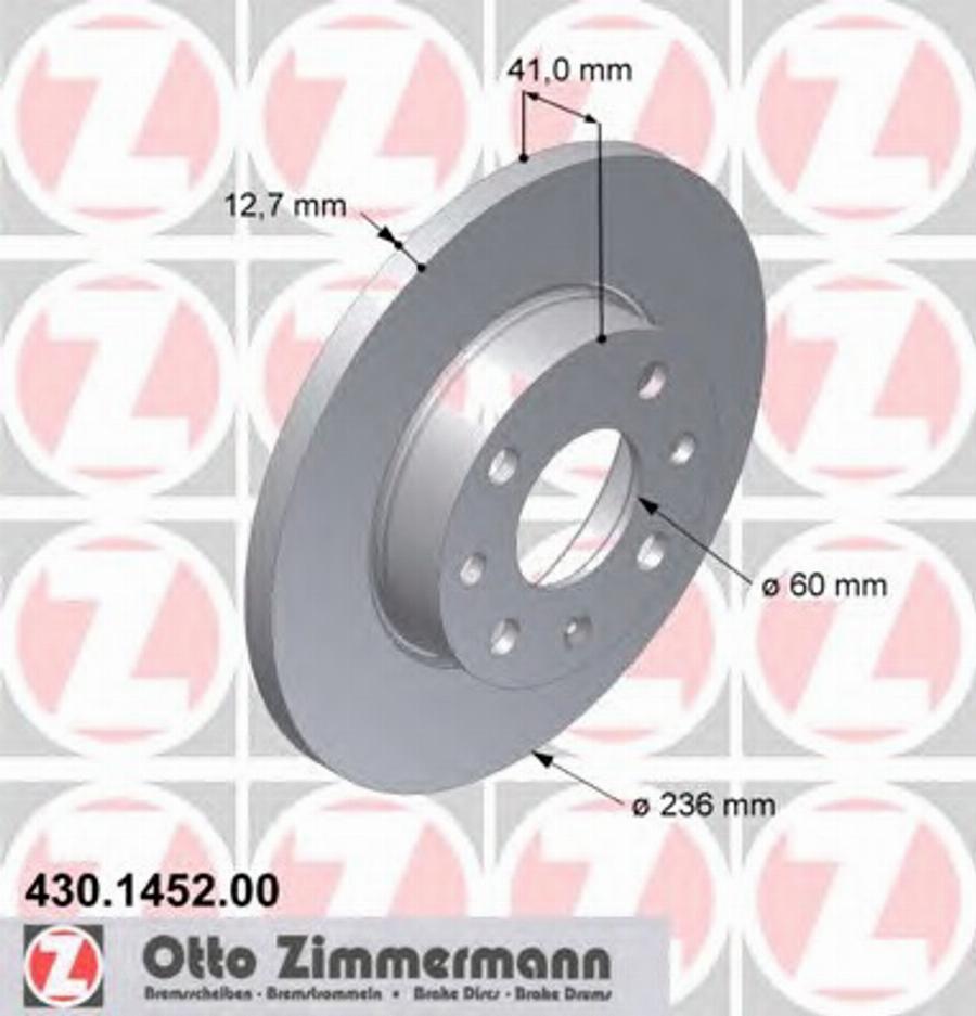 Zimmermann 430 1452 00 - Brake Disc www.autospares.lv