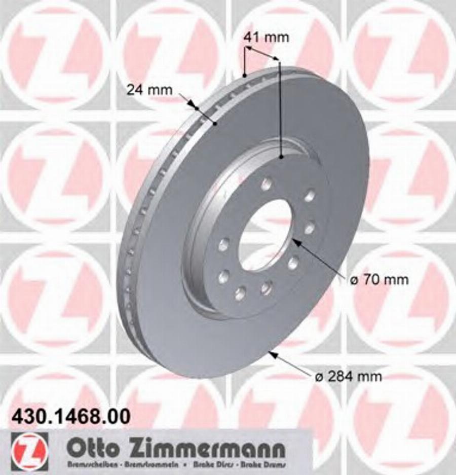 Zimmermann 430 1468 00 - Bremžu diski www.autospares.lv