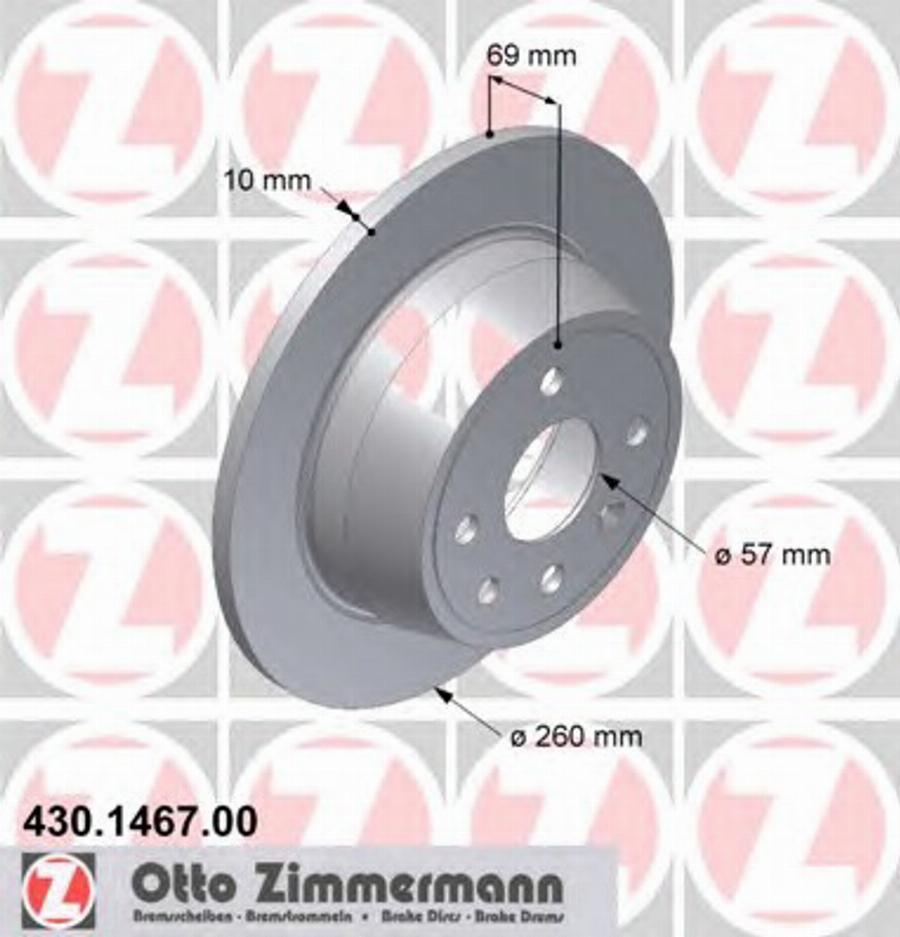 Zimmermann 430.1467.00 - Bremžu diski www.autospares.lv