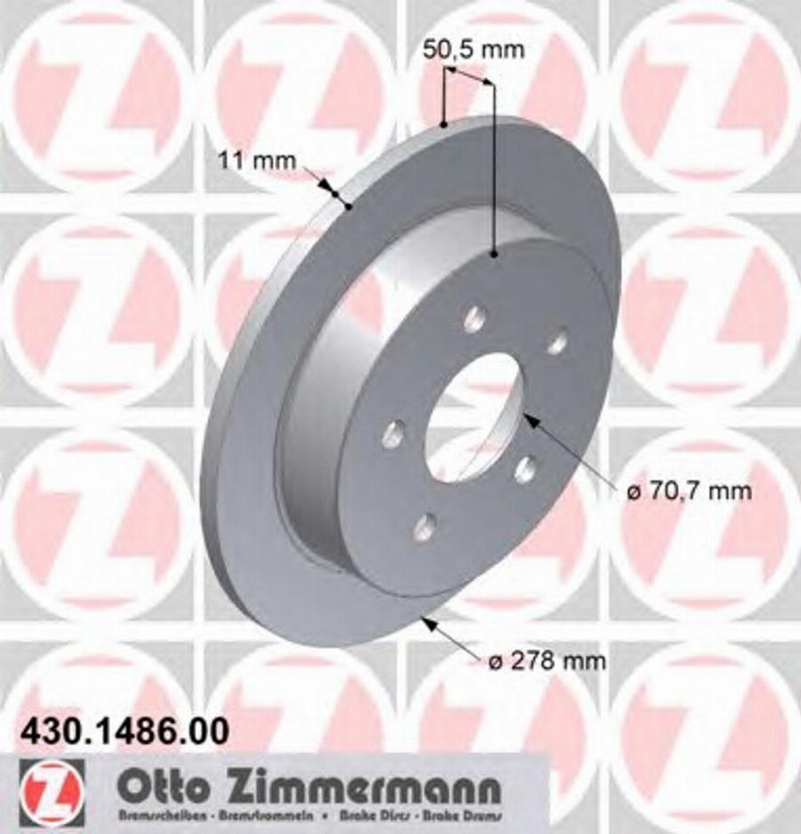 Zimmermann 430.1486.00 - Bremžu diski www.autospares.lv