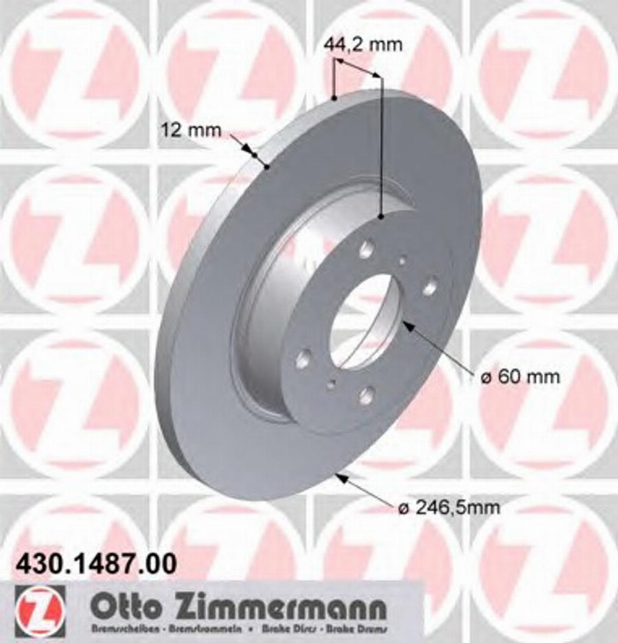 Zimmermann 430.1487.00 - Bremžu diski www.autospares.lv