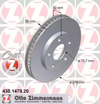 Zimmermann 430.1479.20 - Тормозной диск www.autospares.lv