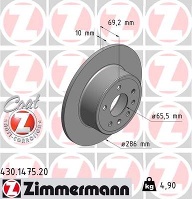 Zimmermann 430.1475.20 - Brake Disc www.autospares.lv