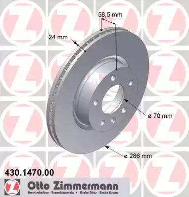 Zimmermann 430.1470.00 - Bremžu diski autospares.lv