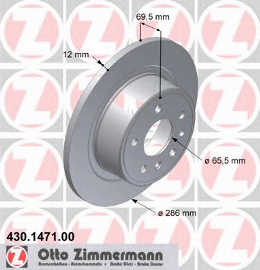 Zimmermann 430 1471 00 - Bremžu diski autospares.lv