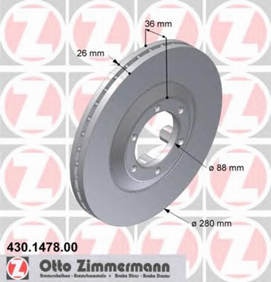 Zimmermann 430 1478 00 - Bremžu diski www.autospares.lv