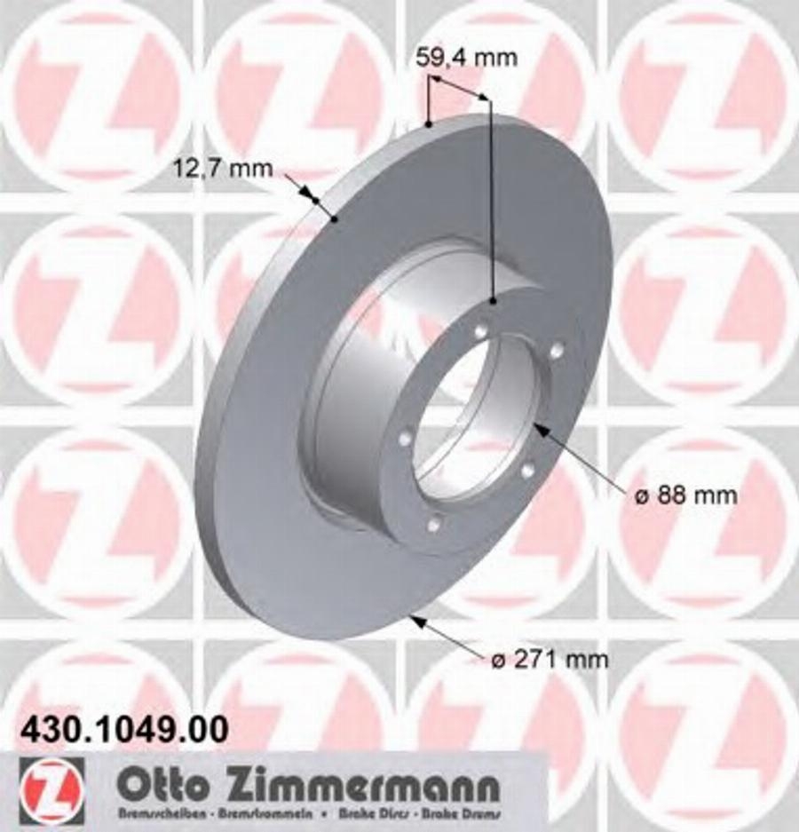 Zimmermann 430.1049.00 - Bremžu diski www.autospares.lv