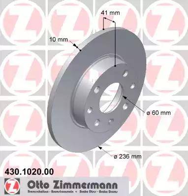 Zimmermann 430.1020.00 - Bremžu diski autospares.lv