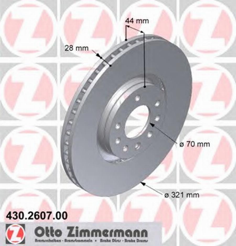 Zimmermann 430.2607.00 - Bremžu diski autospares.lv