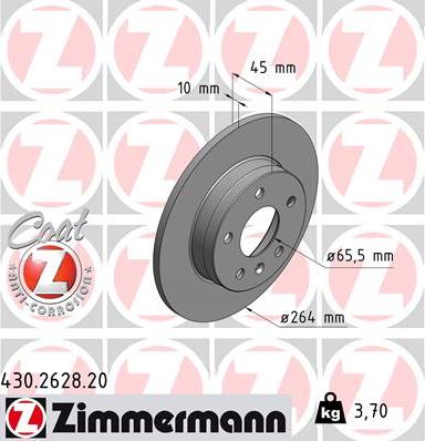 Zimmermann 430.2628.20 - Bremžu diski www.autospares.lv