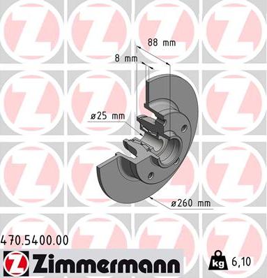 Zimmermann 470.5400.00 - Bremžu diski www.autospares.lv