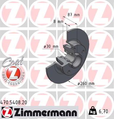 Zimmermann 470.5408.20 - Bremžu diski www.autospares.lv