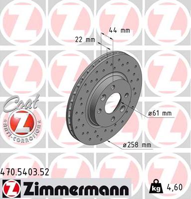 Zimmermann 470.5403.52 - Bremžu diski www.autospares.lv