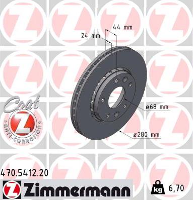 Zimmermann 470.5412.20 - Bremžu diski www.autospares.lv