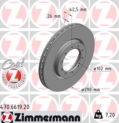 Zimmermann 470.6619.20 - Bremžu diski www.autospares.lv