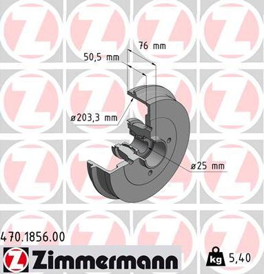 Zimmermann 470.1856.00 - Bremžu trumulis www.autospares.lv