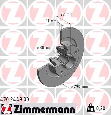 Zimmermann 470.2449.00 - Bremžu diski autospares.lv