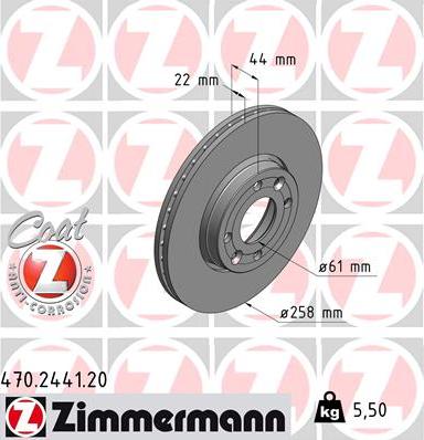 Zimmermann 470.2441.20 - Bremžu diski www.autospares.lv