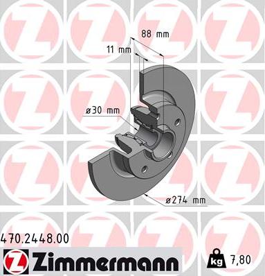 Zimmermann 470.2448.00 - Bremžu diski www.autospares.lv