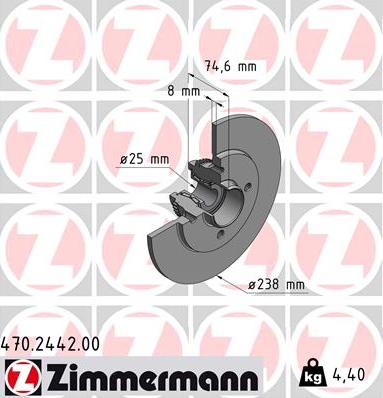 Zimmermann 470.2442.00 - Bremžu diski autospares.lv