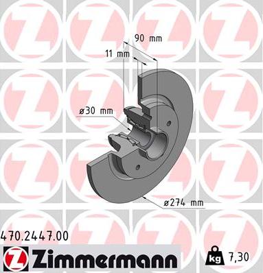 Zimmermann 470.2447.00 - Bremžu diski www.autospares.lv