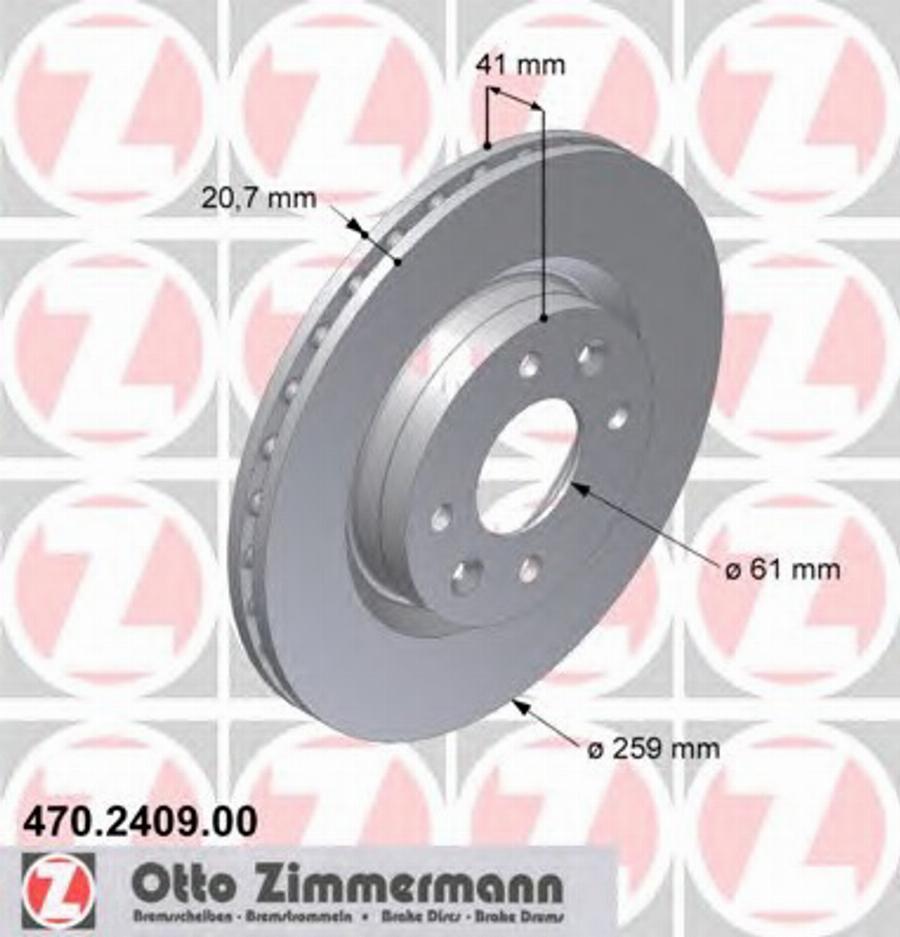 Zimmermann 470 2409 00 - Bremžu diski www.autospares.lv