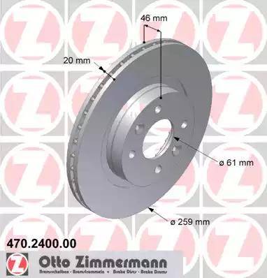 Zimmermann 470.2400.00 - Bremžu diski www.autospares.lv