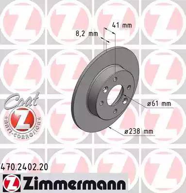 Zimmermann 470.2402.20 - Bremžu diski autospares.lv