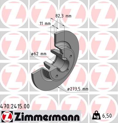 Zimmermann 470.2415.00 - Bremžu diski www.autospares.lv