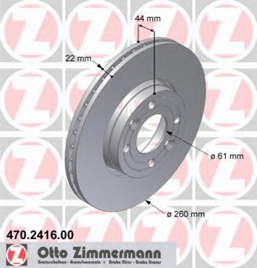 Zimmermann 470.2416.00 - Bremžu diski www.autospares.lv