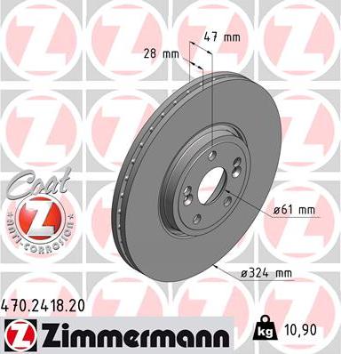 Zimmermann 470.2418.20 - Bremžu diski www.autospares.lv