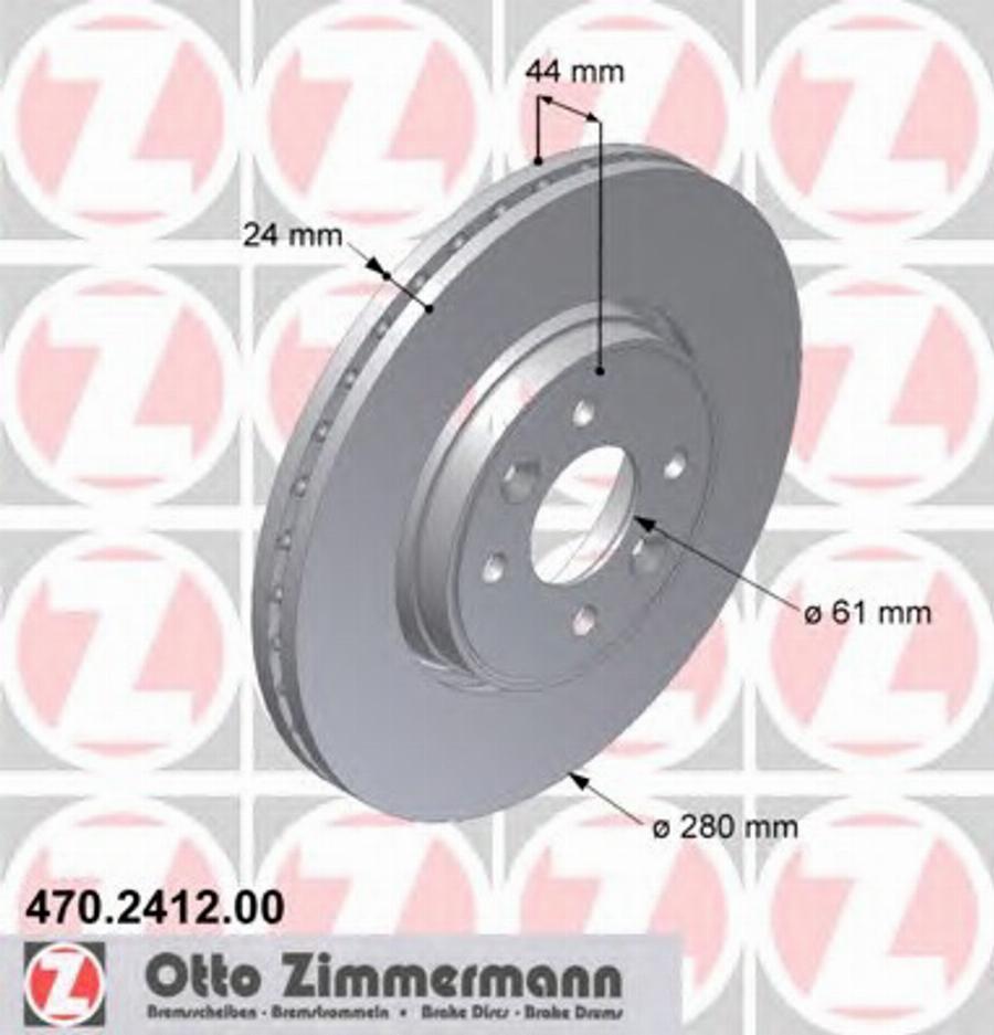 Zimmermann 470.2412.00 - Bremžu diski autospares.lv