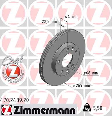 Zimmermann 470.2439.20 - Bremžu diski www.autospares.lv