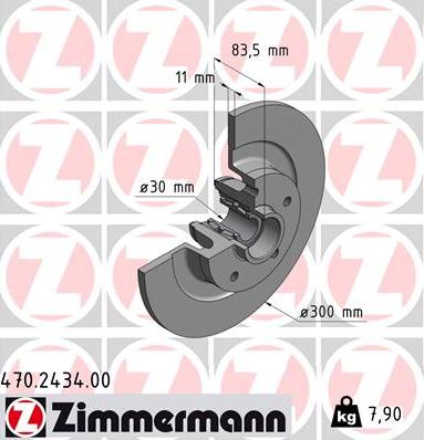 Zimmermann 470.2434.00 - Bremžu diski www.autospares.lv