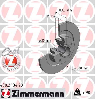 Zimmermann 470.2434.20 - Bremžu diski www.autospares.lv