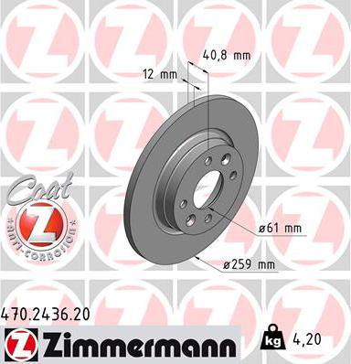 Zimmermann 470.2436.20 - Bremžu diski www.autospares.lv