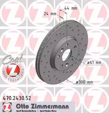 Zimmermann 470.2430.52 - Bremžu diski www.autospares.lv