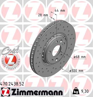 Zimmermann 470.2438.52 - Bremžu diski www.autospares.lv