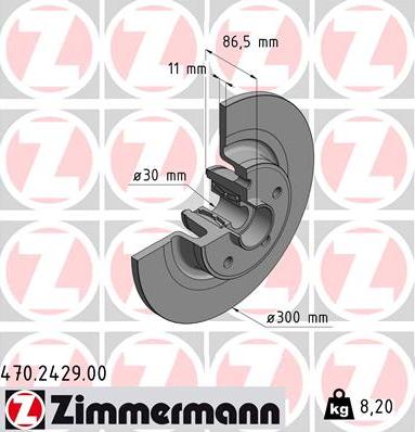 Zimmermann 470.2429.00 - Bremžu diski www.autospares.lv