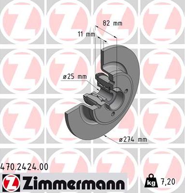 Zimmermann 470.2424.00 - Bremžu diski www.autospares.lv