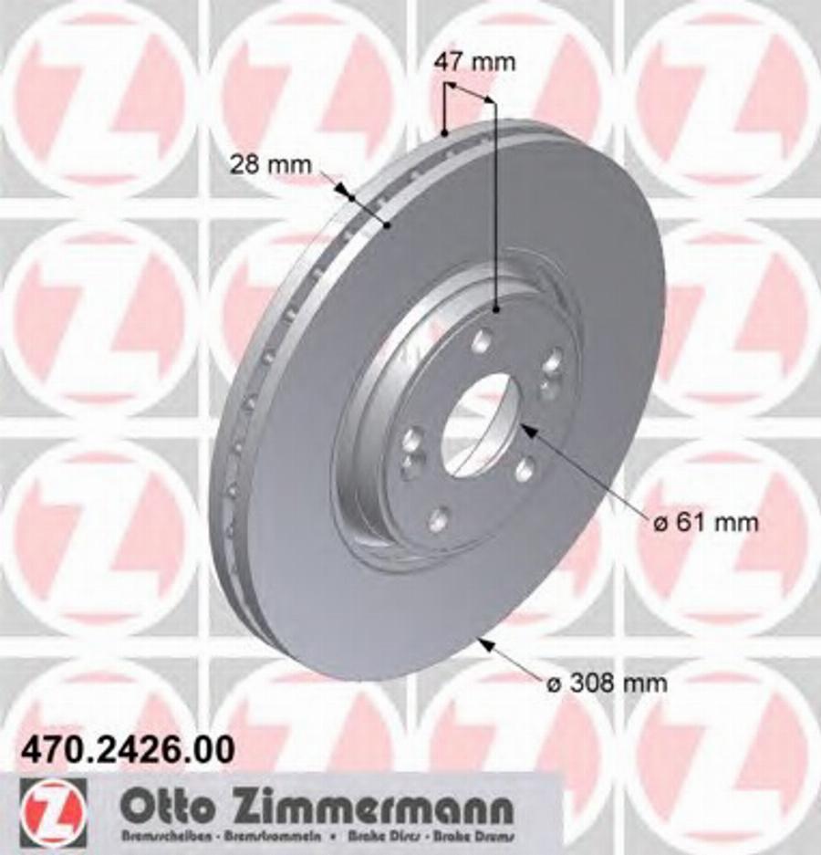 Zimmermann 470.2426.00 - Bremžu diski autospares.lv