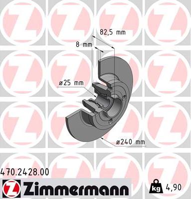 Zimmermann 470.2428.00 - Bremžu diski www.autospares.lv