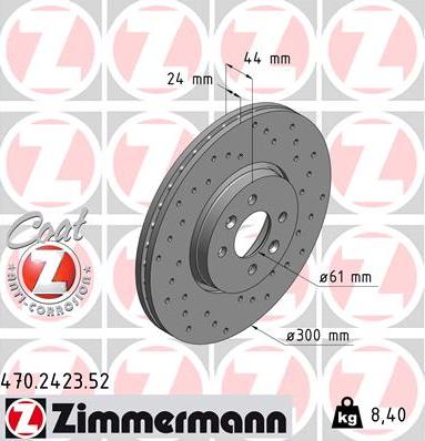 Zimmermann 470.2423.52 - Bremžu diski www.autospares.lv