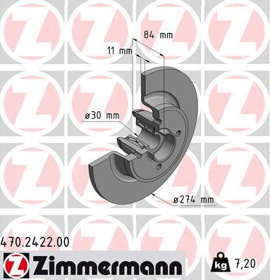 Zimmermann 470.2422.00 - Bremžu diski www.autospares.lv