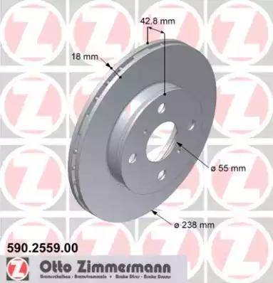 Zimmermann 590.2559.00 - Bremžu diski www.autospares.lv