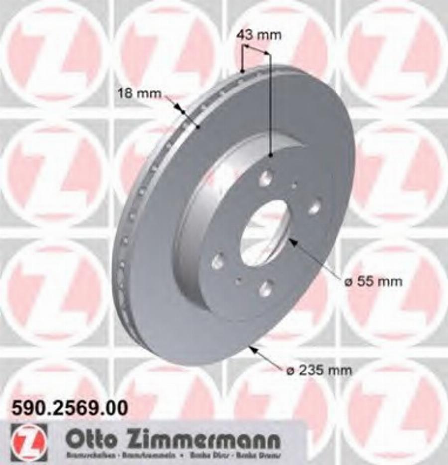 Zimmermann 590.2569.00 - Bremžu diski www.autospares.lv