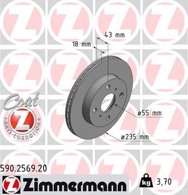 Zimmermann 590.2569.20 - Bremžu diski www.autospares.lv