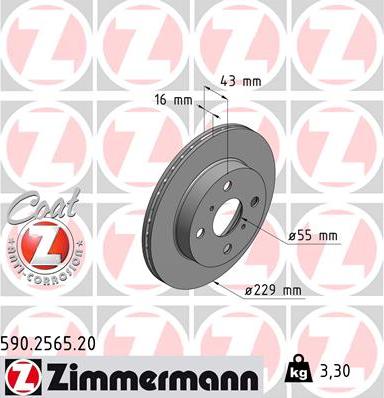 Zimmermann 590.2565.20 - Bremžu diski www.autospares.lv